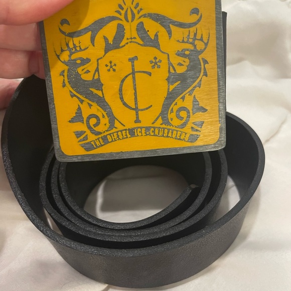 Diesel Black Belt with Yellow Buckle - Picture 1 of 10